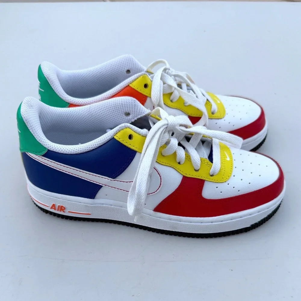 Nike Air Force 1 Low Kids 5Y Rubiks Cube Color Block Sneakers FN6980-657 New